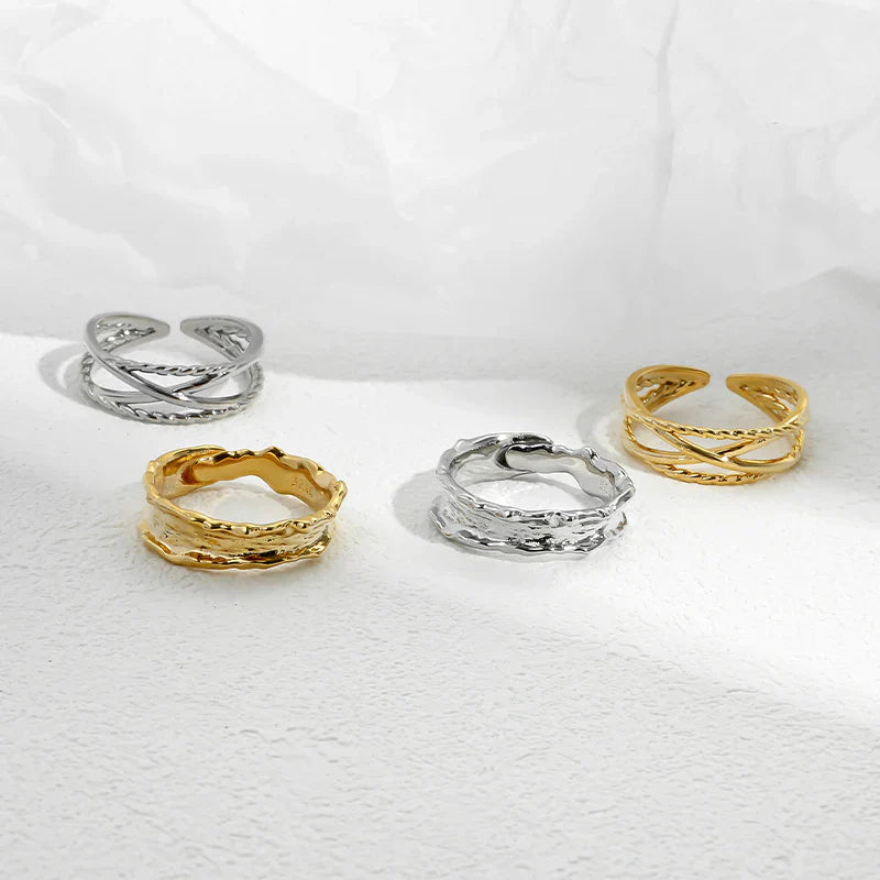 Irregular Pleated Ring Adjustable Ring