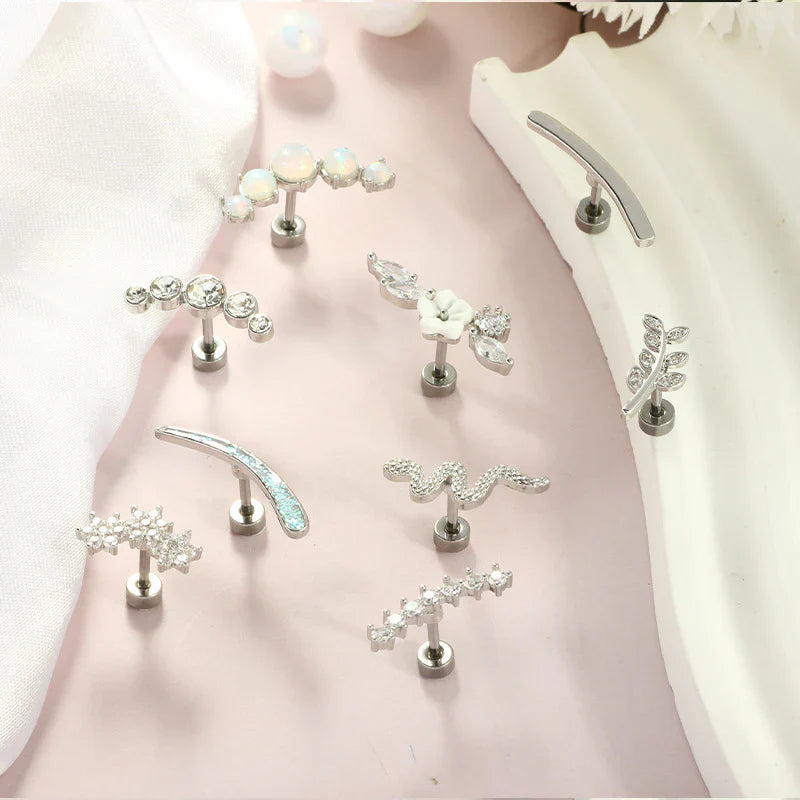 Screw Screw Round Piece Ear Studs Stainless Steel Electroplating Ear Ear Bone Pin